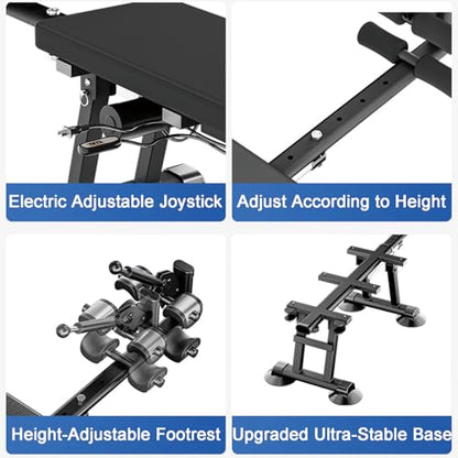 Fitness Full Body Traction Table, Massage Cervical Traction Bench & Lumbar Traction Bed, Home Stretch Decompression Machine for Tension Relief, Lumbar Stretching - color: Black