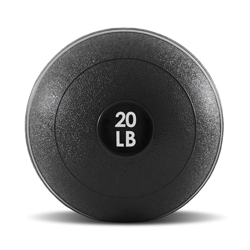 ProsourceFit Slam Medicine Balls 5, 10, 15, 20, 25, 30, 50lbs Smooth and Tread Textured Grip Dead Weight Balls for Strength and Conditioning Exercises, Cardio and Core Workouts - color: Classic - Black, size: 20 LB