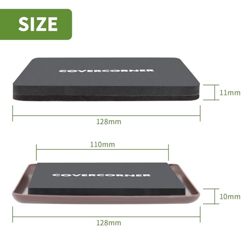 Furniture Sliders for Carpet and Hardwood, 8 PCS 5", Brown - size: Square 8 PCS 5'' Brown