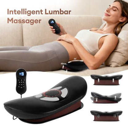 Electric Lumbar Traction Device, Back Stretcher for Lower Back, 3 Heating Levels and Vibration Lumbar Traction Massager