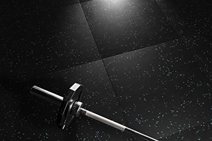 Genaflex Pro Heavy Duty Thick Rubber Gym Floor Tiles High Density Shock Absorbent Laminated Deadlift Mats - 1" Thick X 20" W X 20" L - 2.7 Sq. Ft. (Tan/Black, 1 Tile - 2.7 Sq. Ft.) - color: Tan/Black