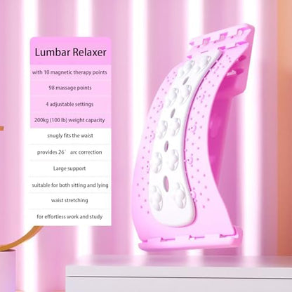 Lumbar Back Stretcher, Ergonomic Curved Design, 1piece, Ergonomic Spine Stretcher, Adjustable Back Massager, Quick Setup, for Spine Discomfort Muscle Relaxation