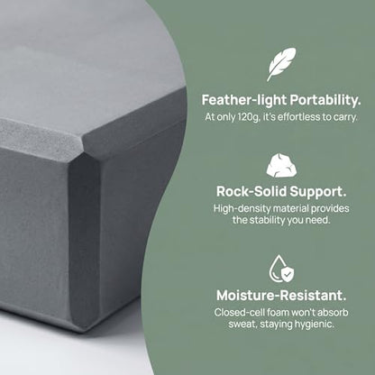 Yoga Blocks, EVA Foam Workout Equipment, High Density Foam Blocks with Non-Slip Surface, Beveled Edges for Yoga, Pilates, Stretching, Meditation, Home Gym Essentials, 9" x 6" x 3" - color: Black
