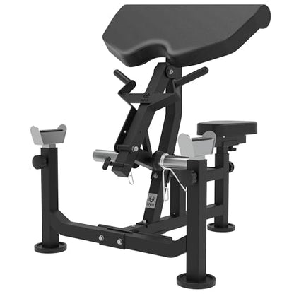 HVO Preacher Curl Bench & Bicep Curl Machine, Adjustable Arm Equipment - color: Black
