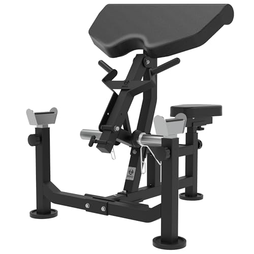 HVO Preacher Curl Bench & Bicep Curl Machine, Adjustable Arm Equipment - color: Black