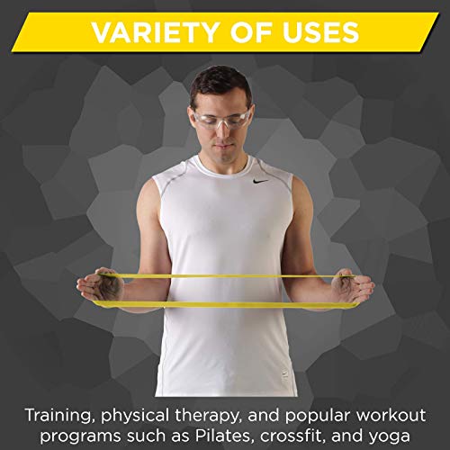 THERABAND Resistance Band Loop, Professional Latex Mini Band for Lower Pilates, Crossfit, Yoga, Stretching, Physical Therapy, Strength Training without Weights, 12 Inch, Yellow, Thin, Beginner Level 1 - color: Yellow - Thin, size: 12 Inch