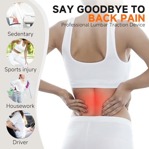 Electric Lumbar & Back Stretching Massager with Airbag Stretch, Vibration Massage, Auto Mode | for Home Relaxation, Ideal Gift (White) - color: White