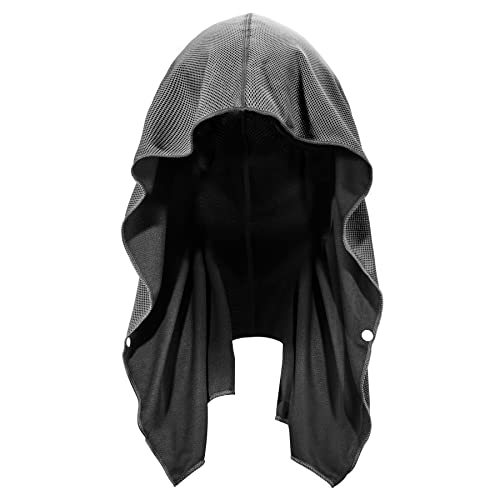 Sukeen Cooling Hoodie Towel, Cooling Towels for Neck and Face Quick Drying Absorbent, UV Protection Cooling Neck Wraps, Sport Workout Camping Cycling Cooling Towel - color: Dark Grey