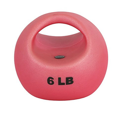 CanDo 10-3292 One Handle Medicine Ball, 6 lb, Red - size: 6 lbs