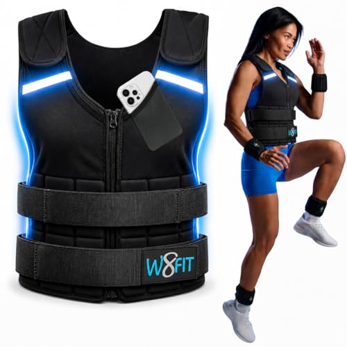 Premium Adjustable Weighted Vest for Women & Men – NO SHOULDER PRESSURE for Walking, Rucking & Strength Training with Zipper, Removable Thin Weights, Reflective Strips - size: Unisex 10 LB