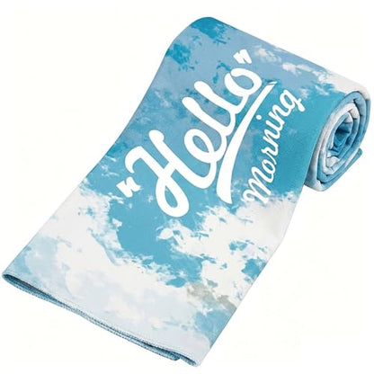 Breathable Quick Dry Gym Towel, Microfiber Workout Towels, Super Absorbent Fast Drying Sweat Towels for Men and Women, for Gym, Yoga, Running and Outdoor,12 x 40 Inches, Blue