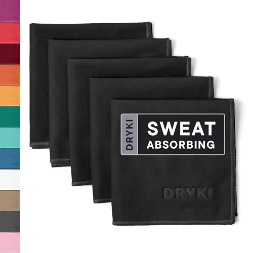 Sweat Absorbing Handkerchiefs - The Original Pocket-Sized Sweat Towels - Quick-Dry Microfiber Sweat Rags for Face, Hands, & Body - Men & Women - Gym, Sports, and Work (Black: 5 Pack) - color: *Classic Black