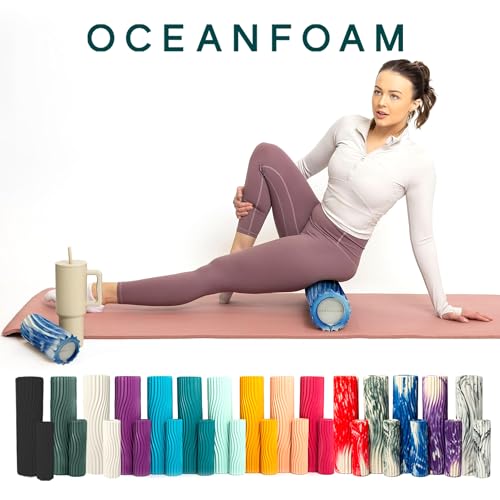 Oceanfoam Ripple Small Foam Roller for Physical Therapy (Royal Marbled) - color: Royal Marbled