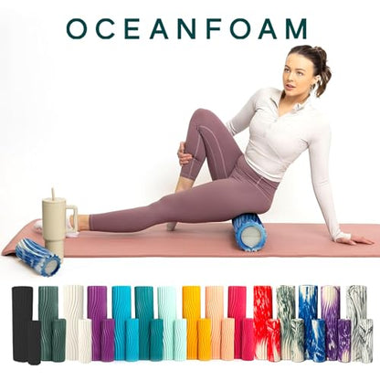 Oceanfoam Ripple Small Foam Roller for Physical Therapy (Royal Marbled) - color: Royal Marbled