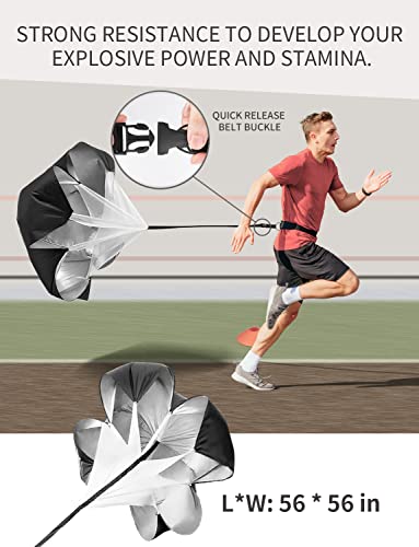 GHB Agility Ladder Speed Training Ladder Workout Ladder with 6 or 10 Cones 12 Rung 20ft with Resistance Parachute - color: Orange-10 Cones