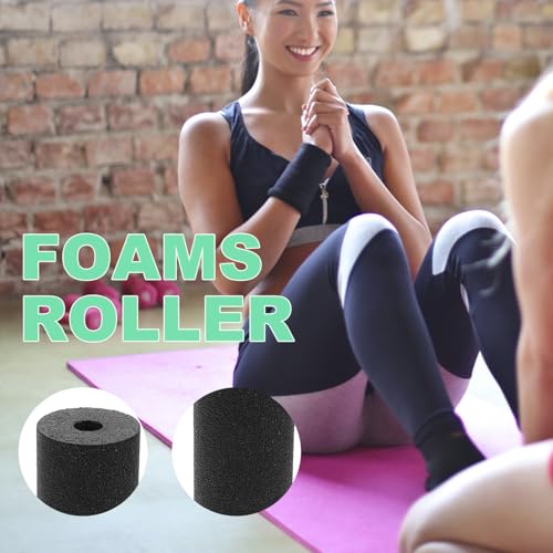VALICLUD Compact Foam Roller Black Hollow Small Muscle Roller for Deep Tissue Massage for Yoga Training and Fitness Relaxation