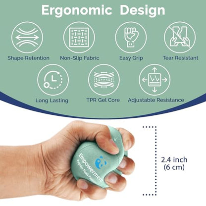 Mind & Body Stress Balls for Adults - Multi-Density Squeeze Balls for Hand Therapy & Grip Strengthening - Stress & Anxiety Relief - Choose 3-Ball (Soft, Medium & Hard) or 2-Ball (Soft & Hard) Sets