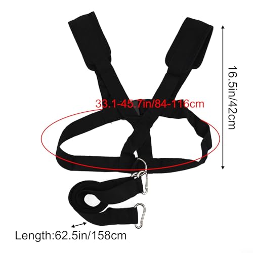 Sled Harness for Resistance Training with Adjustable Waist and Shoulder Pads Nylon Straps Pulling Rope for Strength and Speed Workouts