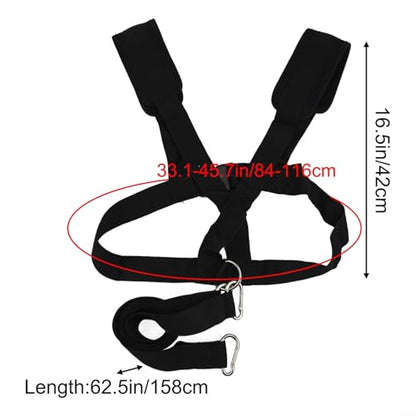 Sled Harness for Resistance Training with Adjustable Waist and Shoulder Pads Nylon Straps Pulling Rope for Strength and Speed Workouts