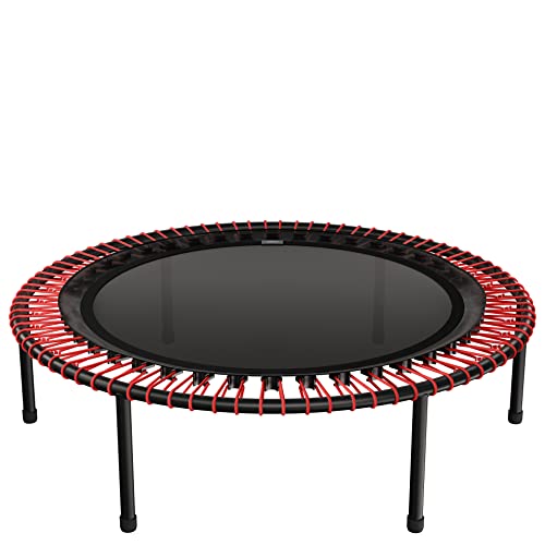 bellicon Mini Trampoline | Bungee Suspension up to 440 lbs | Indoor Fitness Rebounder for Adults | Screw-in Legs - color: Red, size: 44"