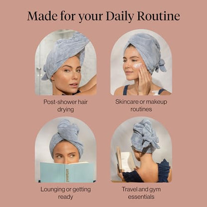 Kitsch XL Microfiber Hair Towel Wrap for Women - color: Coastal Blue