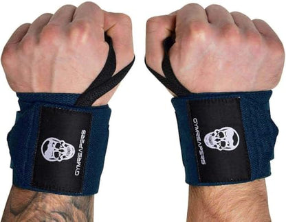 Gymreapers Weightlifting Wrist Wraps (IPF Approved) Professional Quality Wrist Support with Heavy Duty Thumb Loop - Best Wrap for Powerlifting Competition, Strength Training, Bodybuilding - color: Navy