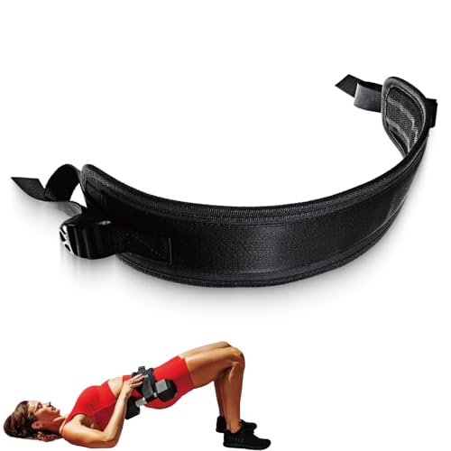 Hip Thrust Belt WITHOUT Dumbbell Booty Belt Non-Slip Padded Glute Trainer Weighted Belts for Dumbbells Kettlebells Bumper Plates Weight Glute Workout Lower Body Strength Training Exercise Home Gym Plank