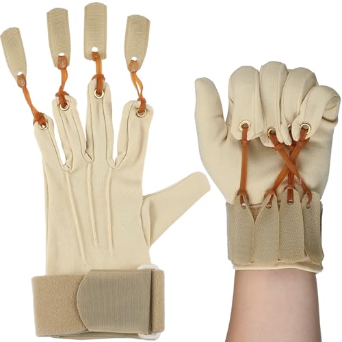 Deluxe Traction Exercise Glove Finger Flexion Exercise Glove for Handed Rehabilitation Increasing Strength Flexion of Joints and Fingers, Hand Exerciser, Small/Medium(Left)