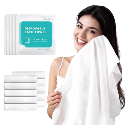 10 Pack Disposable Bath Towels 55''X27.5'’ Durable Portable Camping Towels - size: 10 Pack