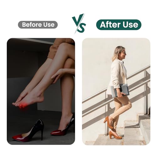Ball of Foot Cushions for Women - Welnove Floral Design Metatarsal Pads for Pain Relief High Heels Insert Comfort Non Slip Forefoot Cushion for Pumps, Flats, Stilettos (Black & Beige, 4 Pairs)
