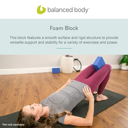 Balanced Body Foam Block, Pilates Reformer Accessory, Workout Block, Pilates Exercise for Home Gym or Studio Use