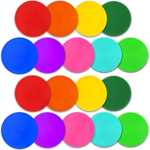 Poly Spot Markers 4.73 inch/10 inch 12 Pcs Non-Slip Rubber Agility Training Markers Floor Dots Flat Field Cones for Football, Soccer, Basketball, School Exercise Drills, Dance Practice