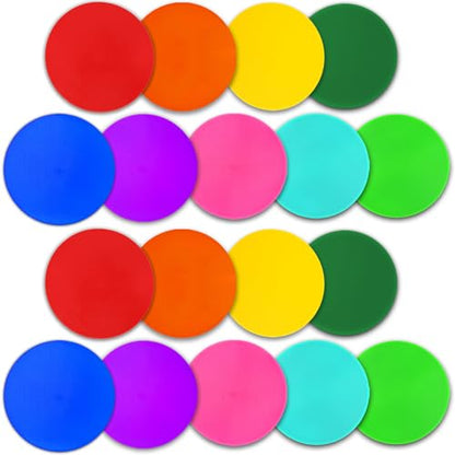Poly Spot Markers 4.73 inch/10 inch 12 Pcs Non-Slip Rubber Agility Training Markers Floor Dots Flat Field Cones for Football, Soccer, Basketball, School Exercise Drills, Dance Practice