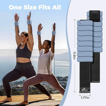 Sportneer Wrist & Ankle Weights for Women & Men Set of 2 (1LB/2LB Each) - Soft Silicone Arm & Leg Weights for Pilates, Yoga, Walking, Barre, Home Workout, Water Aerobics