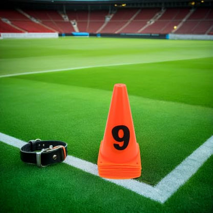 VICASKY 10pcs Soccer Mini Cones Numbered Agility Training Markers, 23cm Plastic Sports Spot Markers for Football and Basketball Practice, Field Drills Equipment for Youth and Adult