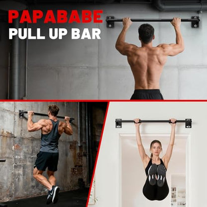 PAPABABE Wall Mounted Pull Up Bar, Chin Up Bar, Strength Training Pull-Up Bars Chin Up Bars for Home Gym - style: 36 inch