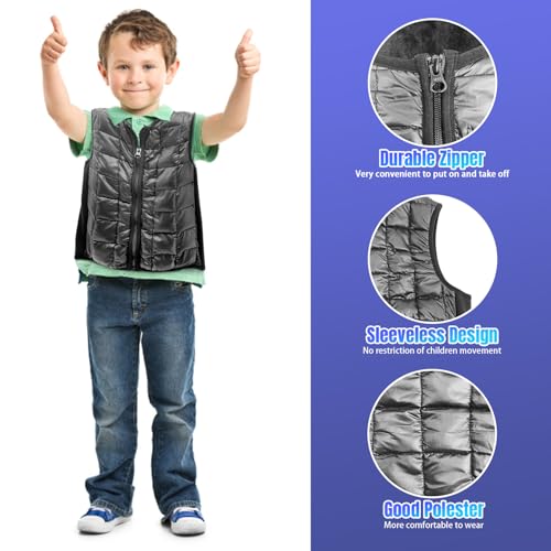 Weighted Vest for Kids, Sensory Support for Children with 2lb Weights, Breathable & Washable for Active Play (Grey) - size: Small(Ages 2-5)