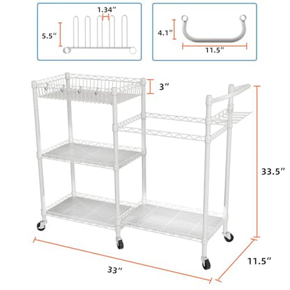 SINGAYE Dumbbell Rack Stand With Yoga Mat Storage, Gym Equipment Organizer, Cart for Workout Room, Home Gym With Hooks and Wheels