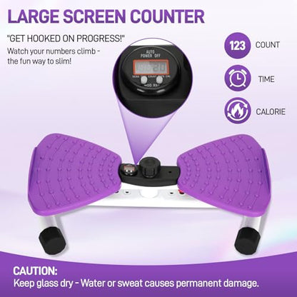 Waist Twister Machine for Home, 300lbs Capacity Ab Twister Board - Noiseless Core Workout Equipment for Belly Fat Loss, Waist Training & Abs Exercise for Women & Men with Digital Tracker Time/Reps/Calories