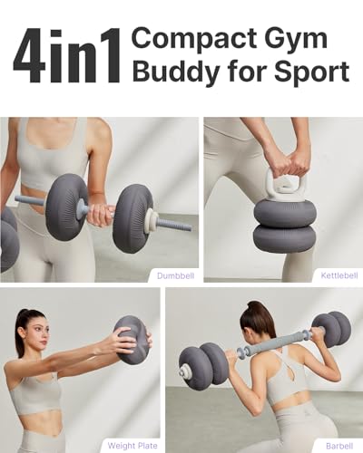 YOTTOY Weights Dumbbells Set,Free Weight Set with Connector, 4 in1 Dumbbells Set Used as Barbell, Kettlebells, Push up Stand, Weight Plate, Fitness Exercises for Home Gym - size: 20LB