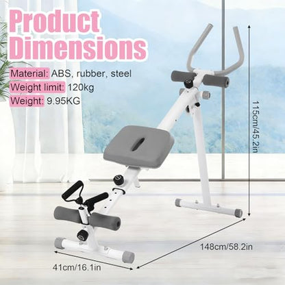 Ab Workout Equipment Abs Trainer, 4 in 1 Workout Machine with Ab Slider Roman Chair Rowing Leg Press, All in One Fitness Equipment for Home Gym Training - color: Grey