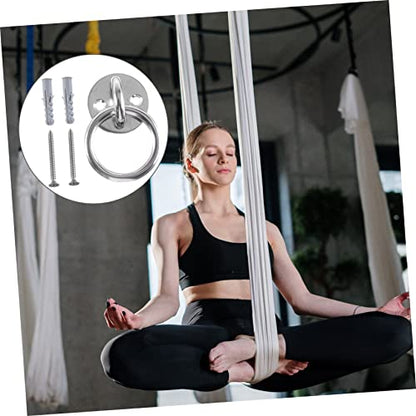 1Set Wall Mount Suspension Trainer Bracket Durable Ceiling Anchor for Resistance Bands Gymnastic Rings Yoga Swings Battle Ropes Easy Installation for Workouts