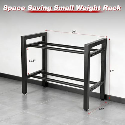 Dumbbell Rack, 2-Tier | 3-Tier Weight Rack for Home Gym, 300LB | 450LB Adjustable Dumbbell Rack Stand Only Weight Storage Rack Gym Organizer