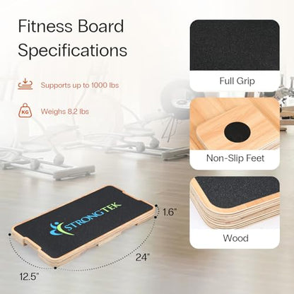 StrongTek Resistance Band Training Platform, Bamboo/Wood, 1000 lb, Non-Slip - size: wood