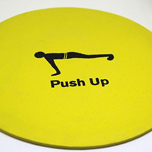 Fitness Health Flat Round Disc Markers | Exercise Workout | Non Slip Circuit Training Set | Outdoor/Indoor Sports Landmark Track and Field Markers | Yellow 10 Exercise Set