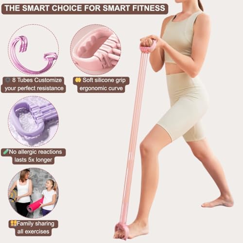 Resistance Bands with Handles for Women & Men - color: Pink