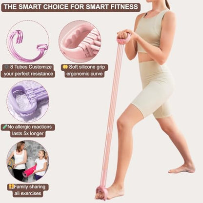 Resistance Bands with Handles for Women & Men - color: Pink