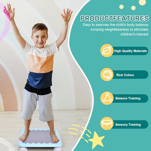 Mini Rebounder Trampoline for Kids – Springless Springlessbungee Design, EVA+PP Jump Surfaces, Non-Slip Feet, Quick Assembly, Space-Saving Size, Supports 220lbs, Perfect for Indoor, Backyard