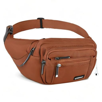 CXWMZY Fanny Packs For Women & Men Waist Pack Hip Bum Bag with Multi-Pockets Large Capacity Waterproof Casual Bum Bag for Disney Traveling Casual Cycling Running Hiking (Brown1) - color: Brown1