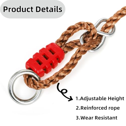Trapeze Bar, 16" Adjustable Height Wooden Swing Set, Trapeze Climbing Bar Assembly with Rings, Gym Hanging Accessories Playground Attachments